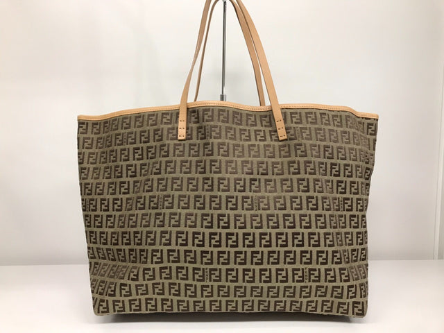 Vintage Zucchino Fendi Tote Canvas Bag with Pouch - Luxury Chique