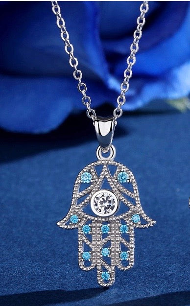 Blue Hamsa Hand Amulet - Luxury Chique