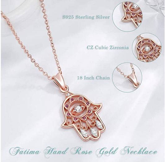 Fatima Hamsa Hand Rose Gold - Luxury Chique