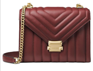 MK Whitney Small Quilted Leather Brandy Shoulder Bag - Luxury Chique