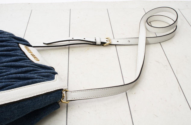 Miu Miu Materasse Bandolier Denim - Luxury Chique
