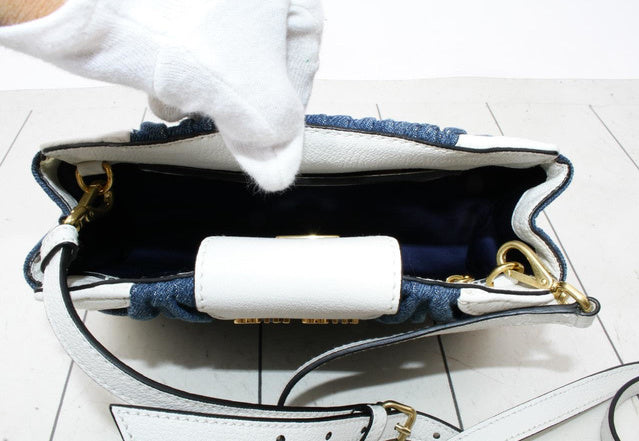 Miu Miu Materasse Bandolier Denim - Luxury Chique